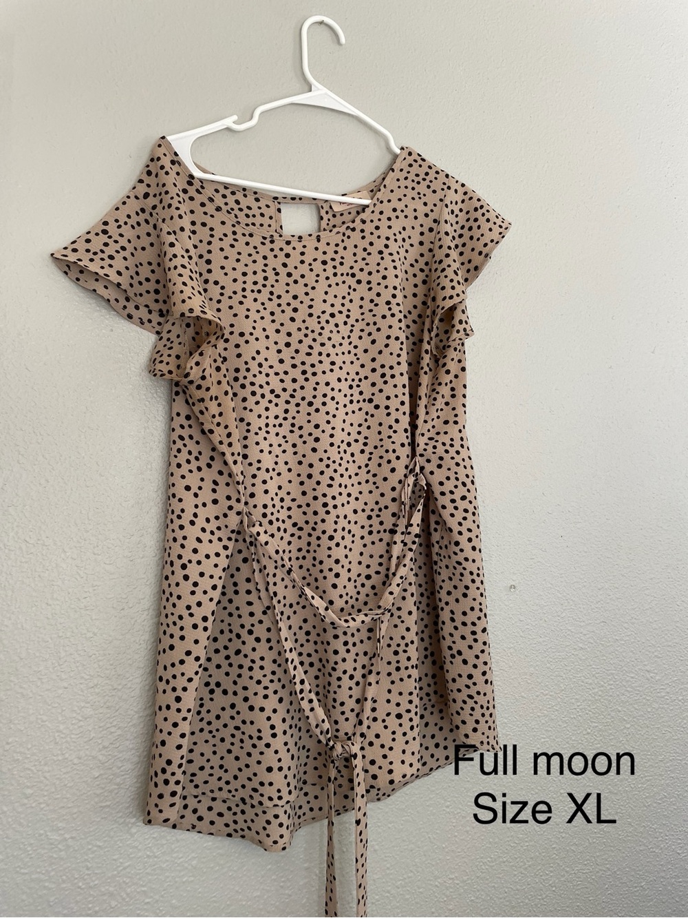 Full Moon Women’s Beige Polka Dot Blouse